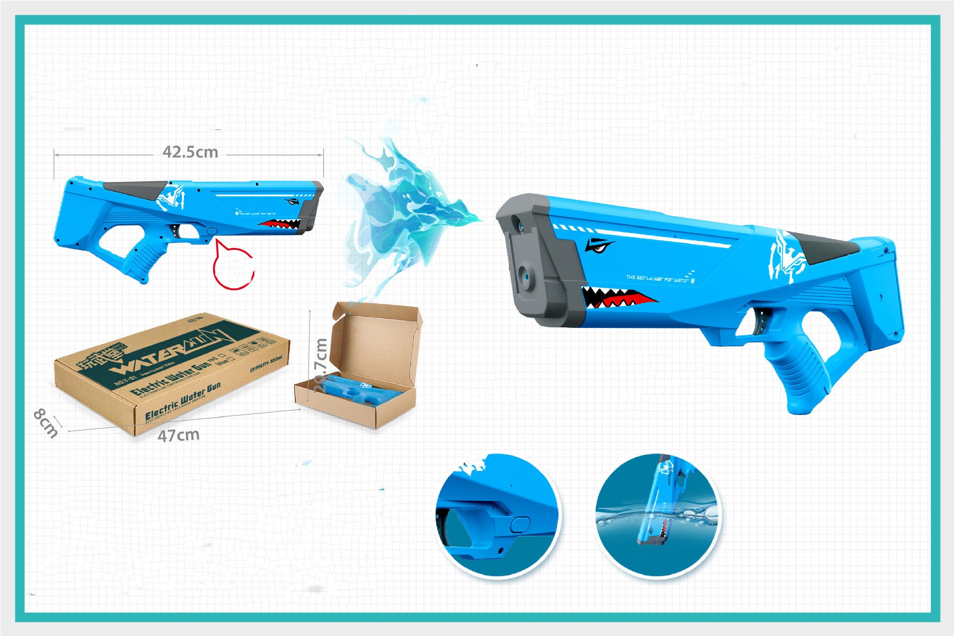 Children's Electric Water Gun Automatic Suction High-pressure Strong - LJ Enterprise